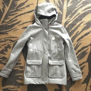 Burton light gray wool coat XS NWOT